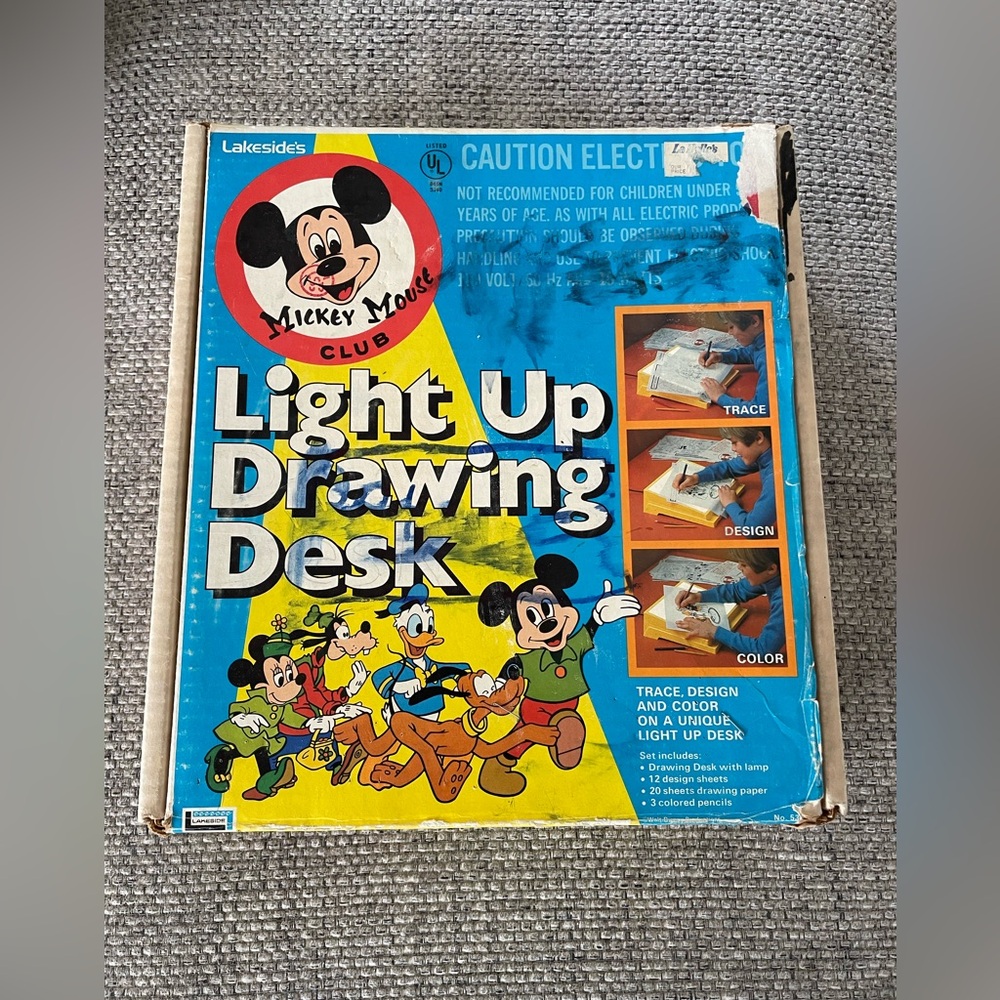 Mickey Mouse Club Vintage Light Up Drawing Desk No. 6340 by Lakeside Industries